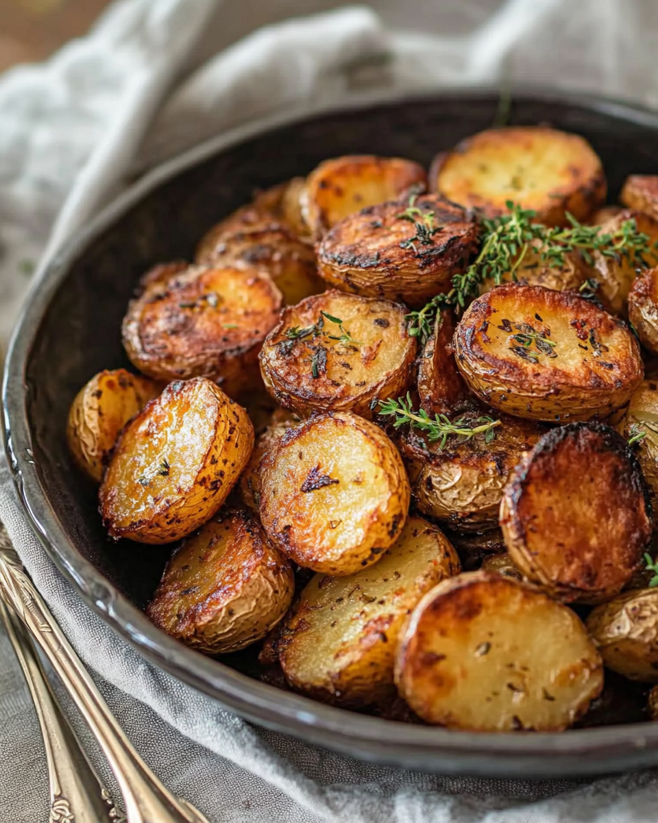 Ugnsrostad potatis med vitlök och timjan