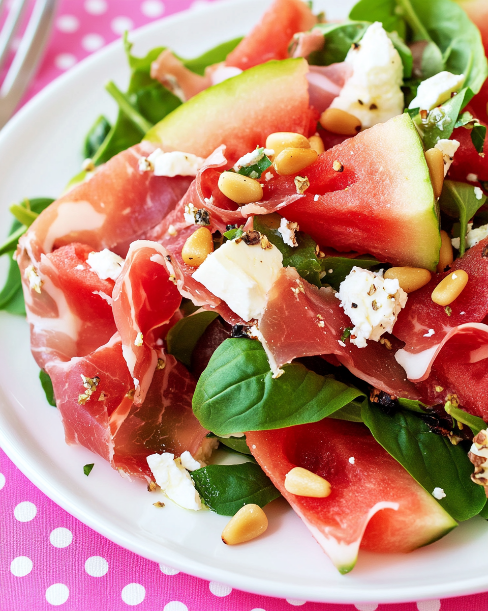 Sensommarmat med lågt GI – sallad med melon, skinka och feta